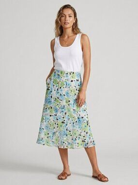 Cleo Petites 90s Y2K Floral Chiffon Midi Skirt